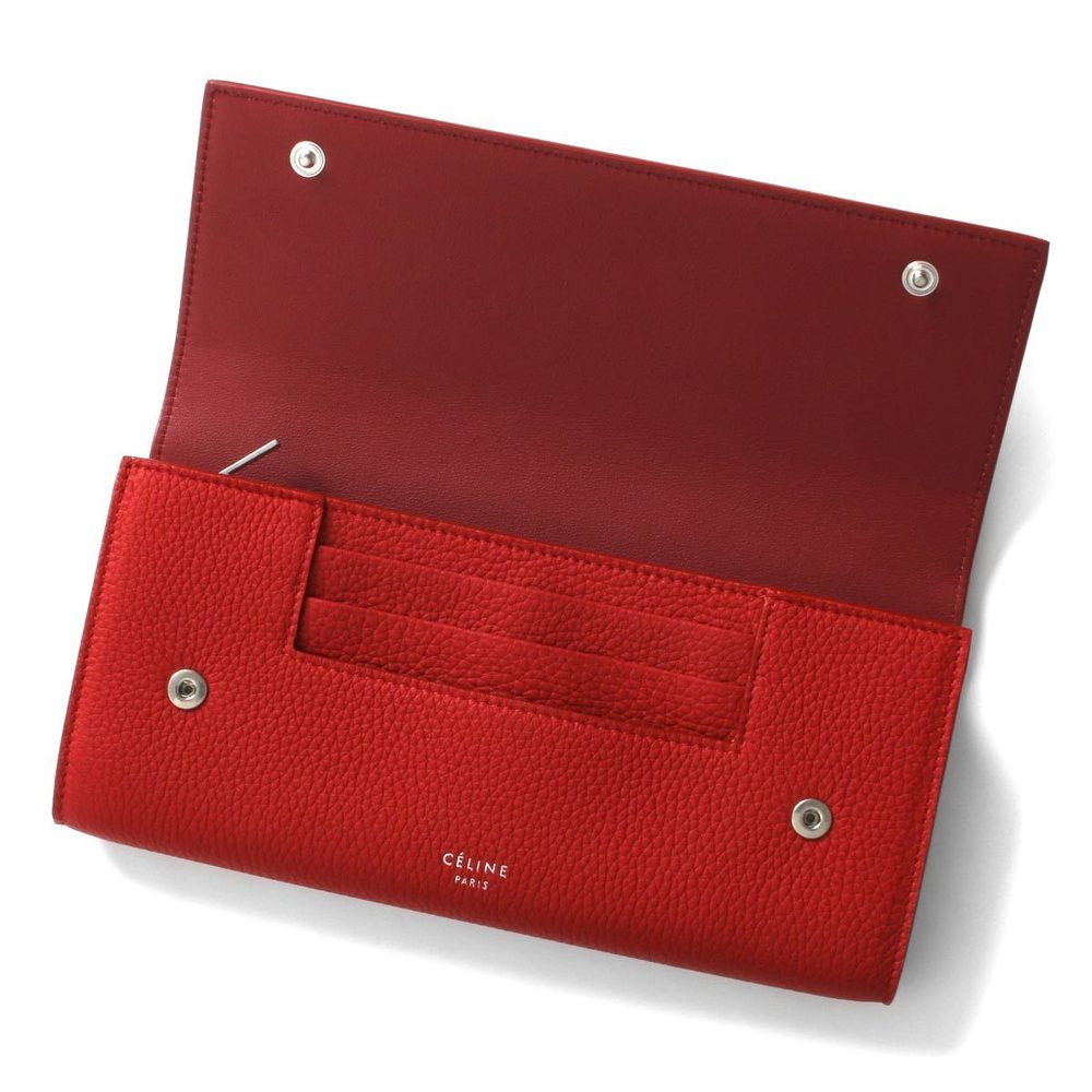 Celine Long Wallet Large Flap Multfunction Pop Red - image 4